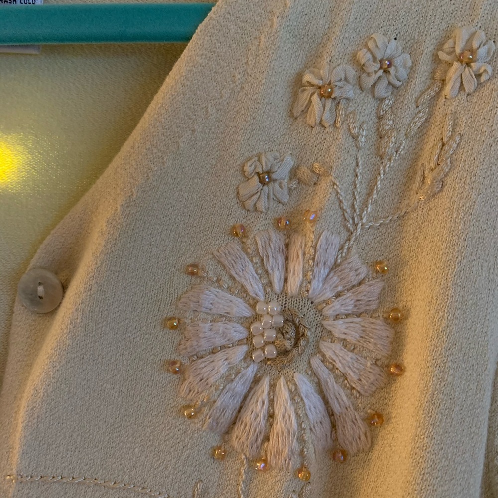 Talbots Embroidered Cardigan - Picture 4 of 6